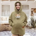 thumbnail image 3 of Pet Care Hoodie Long Sleeve Warm Fleece Fall Winter Pullover Sweatshirt with Dog Cat Pouch for Outdoor Walking, 3 of 9