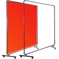 thumbnail image 4 of BENTISM Welding Screen 6' x 6' Welding Curtains Flame Retardant 3 Panel Welding Curtain with Frame and Wheels, Translucent Welding Shield, Flame Resistance Weld Curtain, Adjustable Size, Red, 4 of 8