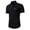 Black, variant on Elvqul Mens Button Up Shirt Collared Quick Dry T-Shirt Summer Fashion Plain Classic White Short Sleeve Tee for Men