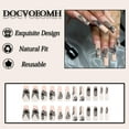 thumbnail image 2 of Press on Nails Long Coffin French Fake Nails with Butterfly Design Full Cover False Glue Stick on Nail for Women 24Pcs in 12 Sizes Nude Pink-B03 1 Fl Oz (Pack of 1), 2 of 4