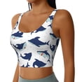 thumbnail image 2 of Balery Cute Shark Sujetadores deportivos con espalda cruzada para mujer, acolchados, sin costuras, de alto impacto, ideales para yoga, gimnasio, entrenamiento y fitness.-Medium, 2 of 8