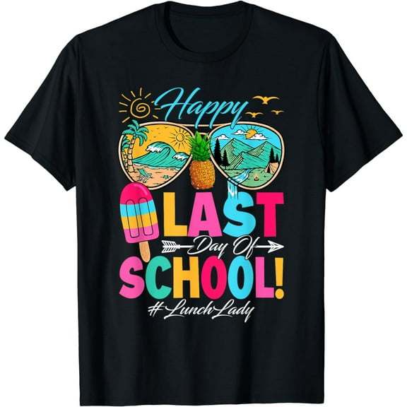 Retro Happy Last Day Of School Lunch Lady Off Duty Summer T-Shirt