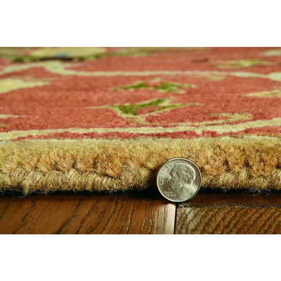 HomeRoots 6' Sienna Orange Hand Tufted Traditional Round Indoor Area Rug - 375525