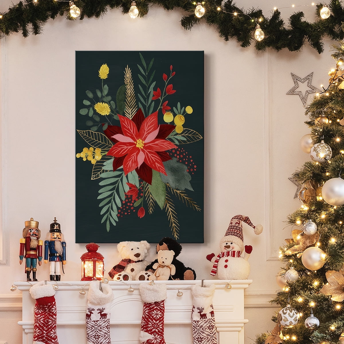 Bright Christmas Night Collection B- Gallery Wrapped Canvas