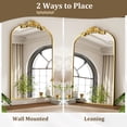 thumbnail image 5 of BEAUTYPEAK 40"x30" Vanity Wall Mirror Decorative Vintage Arch Bathroom Mirror,Gold, 5 of 8