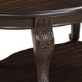 thumbnail image 5 of 42" Wood Coffee Table for Living Room,  2-Tier Oval Coffee Table with Open Storage Shelf, Antique Table Legs with Elegant Carvings, Easy Assembly, Espresso, 5 of 9