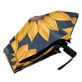 thumbnail image 6 of Compact Sun Umbrella Windproof Travel Umbrellas for Rain Strong Portable UV Protection Sunflowers and Small Leaf, 6 of 8