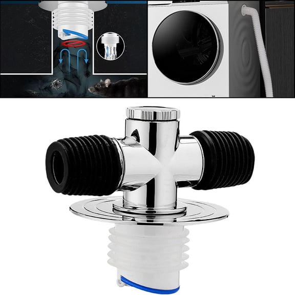 Washing Machine Floor Drain Joint 3 in 1 Sewer Tee Connector Drain Water Floor Drain Bathroom Drain Pipe Hose Adapter