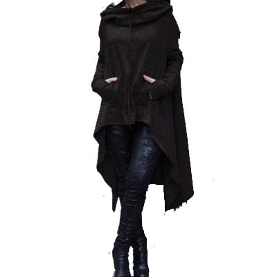 - Women's Coat Long Sleeve Casual Poncho Coat Pullover Long Hoodies Sweatshirt
