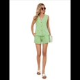 thumbnail image 2 of Traje Corto de Dos Piezas para Mujer, de , A Cuadros, Color Verde, Talla M, 2 of 7