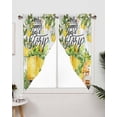 thumbnail image 3 of Summer Lemon Swag Curtains For Living Room/bedroom Yellow Fruits Teal Botanical Gnomes Swag Kitchen Curtain Valances For Windows Tier Topper Scalloped Curtain 2 Panels 72" W X 45" L, 3 of 6