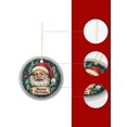 thumbnail image 4 of Vintage Santa Christmas ornament Christmas ornament, Christmas decoration, holiday present idea, heirloom keepsake, round ceramic, gift Exchange, bauble present, gift idea, 4 of 8
