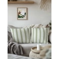 thumbnail image 2 of Outdoor Pillows Waterproof, Farmhouse Sage Green Striped Throw Pillows with Inserts Included, Modern Stripes Art Indoor Outdoor Decorative Lumbar Pillow for Bed/Couch/Patio 16"x16", 1Pcs, 2 of 8