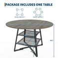 thumbnail image 3 of EDTara Round Dining Room Table for 4–6, Wooden Circle Kitchen Table with Metal Base & Storage Shelf (Without Chairs), 3 of 7