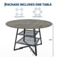thumbnail image 3 of Yeshouse mesa de comedor redonda para 4-6 personas, mesa circular de madera con base metálica y estante de almacenamiento, ideal para cocina o comedor, diseño moderno y funcional (sin sillas), 3 of 7