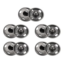 Uxcell 5 Set Sew-on Snap Buttons 15mm Metal Snap Fastener Buttons, Black