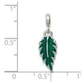 thumbnail image 2 of White Sterling Silver Charm Pendant Green 24 mm 7 Enameled Leaf Enhancer, 2 of 2