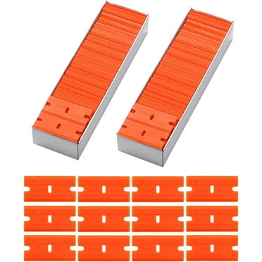 200Pcs Plastic Razor Blades Wall Paper Scraper ​Paint Scraper Glass Scraper Re-Move DecalsStickersAdhesive LabelClean Glass