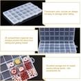 thumbnail image 2 of 4 Pack 28 Grids Organizer Box 22.5x13.3cm Transparent Plastic Organizers Storage Box Clear Washi Tape Organizer for DIY Nail Art Small Findings Parts Rhinestones Compartment: 3x3cm, 2 of 5