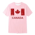thumbnail image 5 of MIASHUI Journée Nationale Européenne Canadienne Feuille d'Érable Imprimée Garçons T-Shirt Décontracté Confortable à Manches Courtes pour Activités Extérieures Rose, 10-11 Ans, 5 of 5