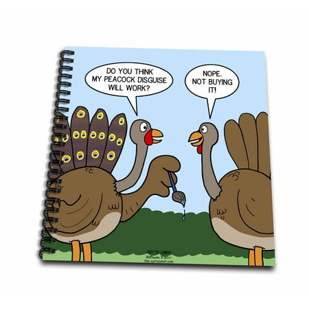 3dRose Turkey Tries a Peacock Disguise for the Holidays - Mini Notepad, 4 by 4-inch