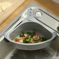 thumbnail image 1 of Kitchen Triangular Drain Basket Stable Easy Draining Corner Sink Strainer Basket for KitchenGrey, 1 of 2