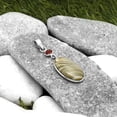 thumbnail image 3 of Natural Flint Stone & Garnet 925 Sterling Silver Pendant Jewelry P-1098 SDP115136, 3 of 5