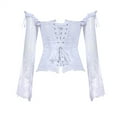 thumbnail image 3 of Stay Corset Tops for Women with Sleeves Renaissance Corset Plus Size 6XL White, 3 of 5