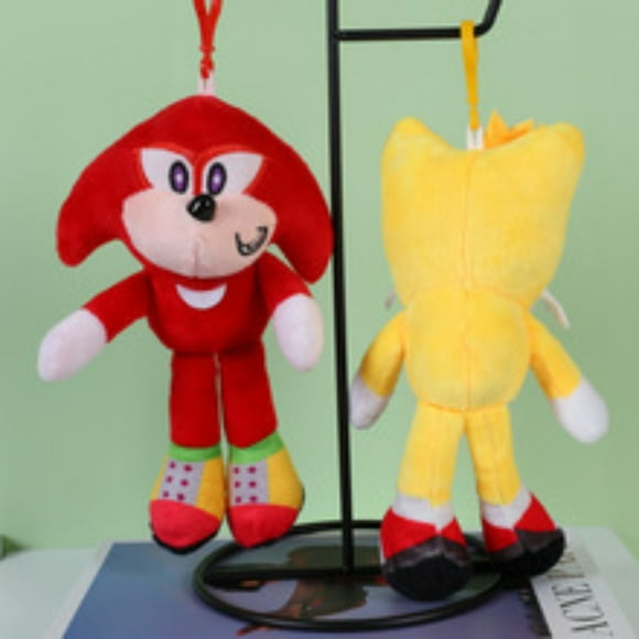 Plush Toy 11.8inch The Hedgehog Sonic Kids Bedding Plush Cuddle and Decorative Pillow Buddy Knuckles Shadow Tails Plush Doll Toys Gifts for Boys and Girls (2 pcs)B1-2pcs