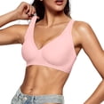 thumbnail image 6 of Voska Women's Jelly Bras Wireless Deep V Bralette Push Up T-shirt Bras Comfortable Full Coverage Invisible Soft Bra Pink 42, 6 of 6