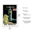 thumbnail image 2 of England And All Of Europe - Big Ben and British Flag - Vintage Airline Travel Poster by Aaron Amspoker c.1950s - Master Art Print (Unframed) 12in x 18in, 2 of 4