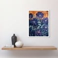 thumbnail image 2 of Anemone Flower Blue and Amber Watercolour Painting Art Print Framed Poster Wall Decor 12x16 inch, 2 of 5