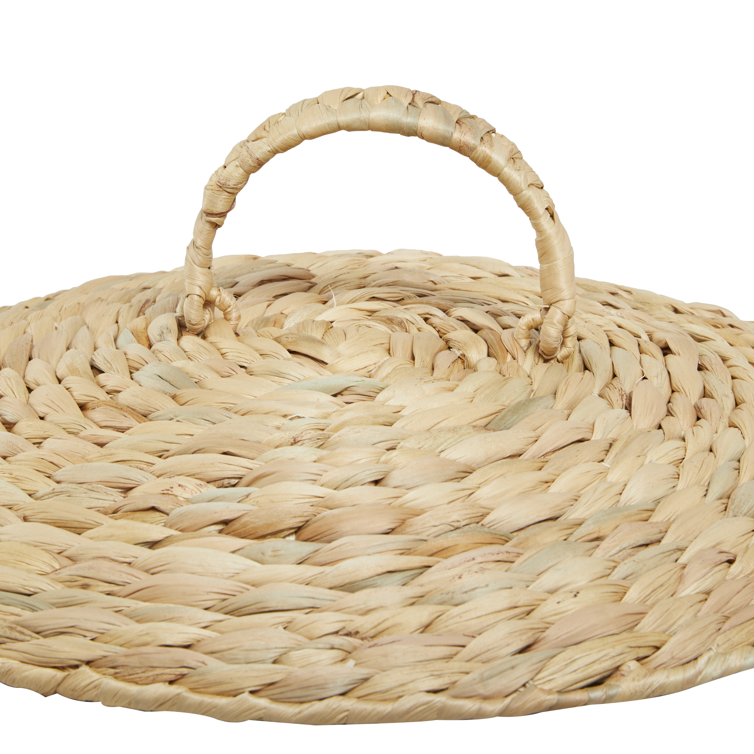 CosmoLiving by Cosmopolitan 25", 22"H Light Brown Seagrass Handmade Storage Basket with Liner and Matching Tops, 2-Pieces