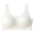 thumbnail image 4 of Alun Jelly Seamless Smooth Sport Bras for Women No Underwire Scalloped Push up Full Coverage Plunge Bralettes Stretch Wide Strap Comfort Wireless Tshirt Bra White XXL, 4 of 6