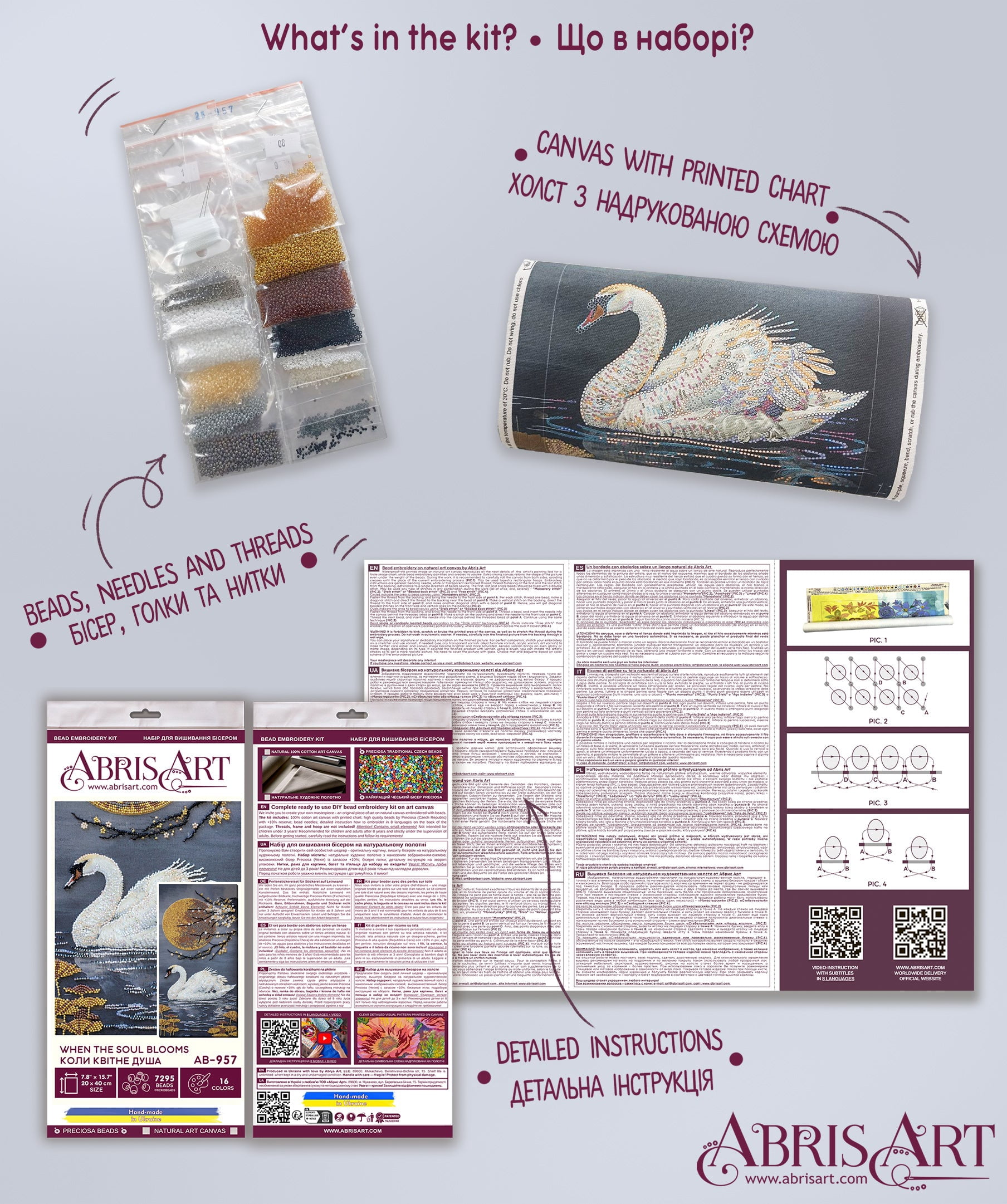 Bead Embroidery Kit - When the Soul Blooms AB-957