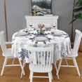thumbnail image 2 of Blue Christmas Snowflake Pattern Round Tablecloth 60"x60",Wrinkle Wipeable Table Cloth for Kitchen Dining Room Picnic Patio Party, 2 of 6