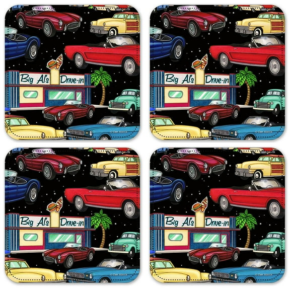 Vinyl Drink Coasters - Set of 4 - Cruisin' - Image by Dan Morris