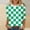 Green, variant on Elbow-Length Women'S Tops, Tees & Blouses Checkered Crew Neck Blue Geometric Aesthetics Blouses & Tops Women'S Shirts
