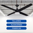 thumbnail image 2 of Ventilador de Techo Industrial Narvik 56 Pulgadas con Luz LED y Control de Pared, 2 of 5