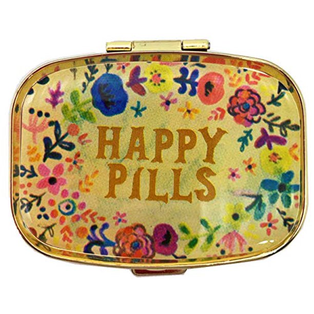 AmyZone Metal Pill Organizer Travel Friendly Portable Compact Pill Box