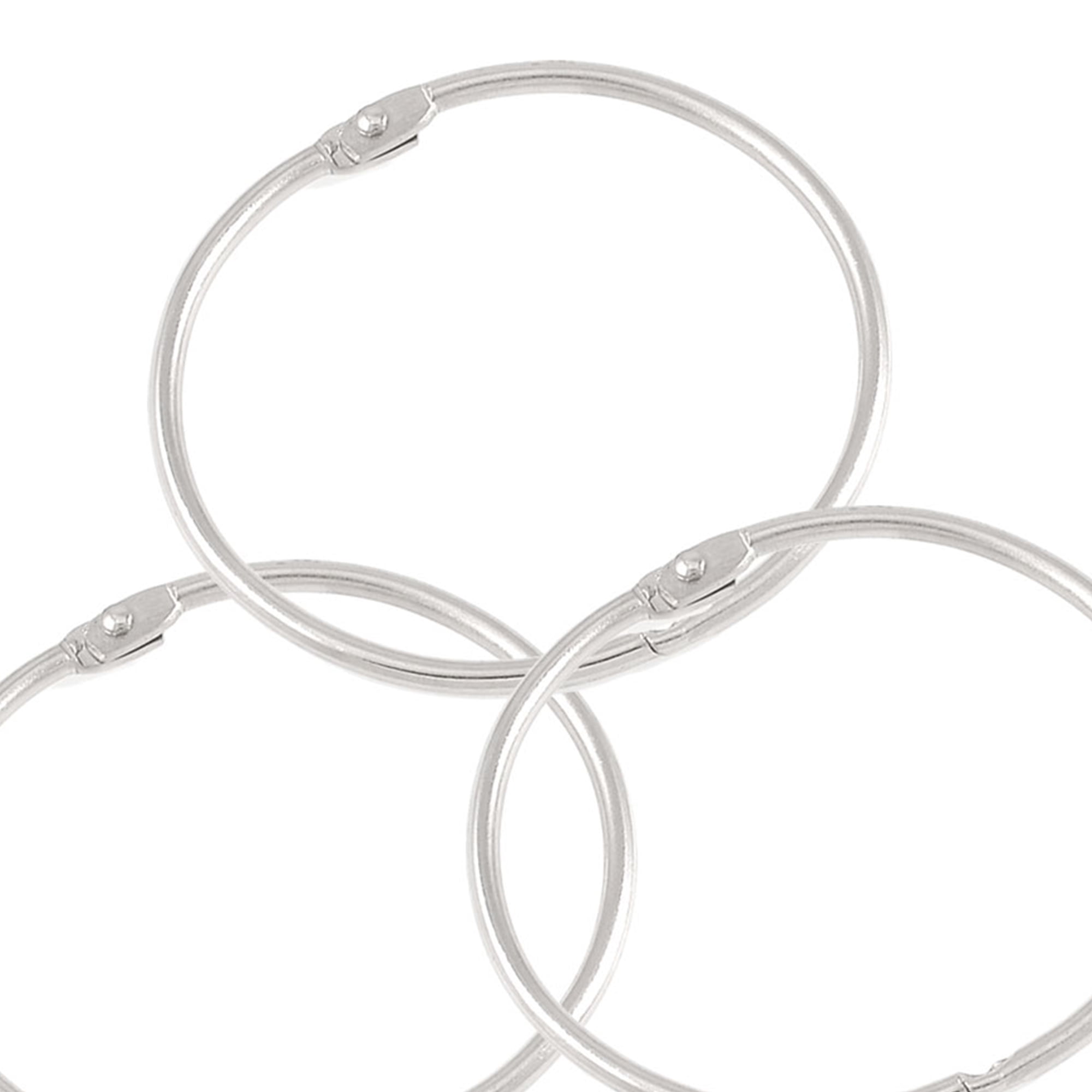 Unique Bargains 3 x 2.6" Outer Dia Silver Tone Metal Looseleaf Bundle Book Rings Keyrings