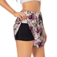 thumbnail image 2 of Disketp Rose Flowers Print Women's Shorts Workout Shorts for Athletic Gym Running Shorts with Phone Pockets Small, 2 of 8