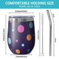 thumbnail image 5 of Modern 12oz Stainless Steel Insulated Wine Tumbler with Lid and Straw – Double Wall Vacuum Mug for Hot & Cold Drinks, 304 Steel Interior, Sweat-Free Design, 5 of 5