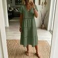 thumbnail image 5 of YuXingFu Womens Cotton Summer Dresses Casual Maxi V-Neck Plus Size Womens Dress Sleeveless with Pocket Long Casual Summer White XL, 5 of 7