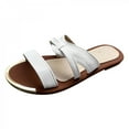 thumbnail image 2 of Womens Flat Slide Sandals, Summer Fashion Sandals, Comfy Style Open Toe Two Strap Slip On Flat Sandals Warm-weather Favorite, 2 of 3