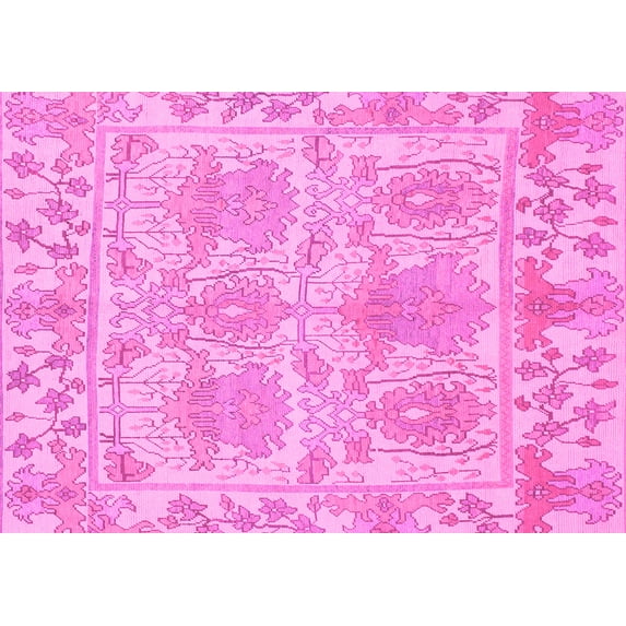 Ahgly Company Indoor Rectangle Abstract Pink Modern Area Rugs, 5' x 7'