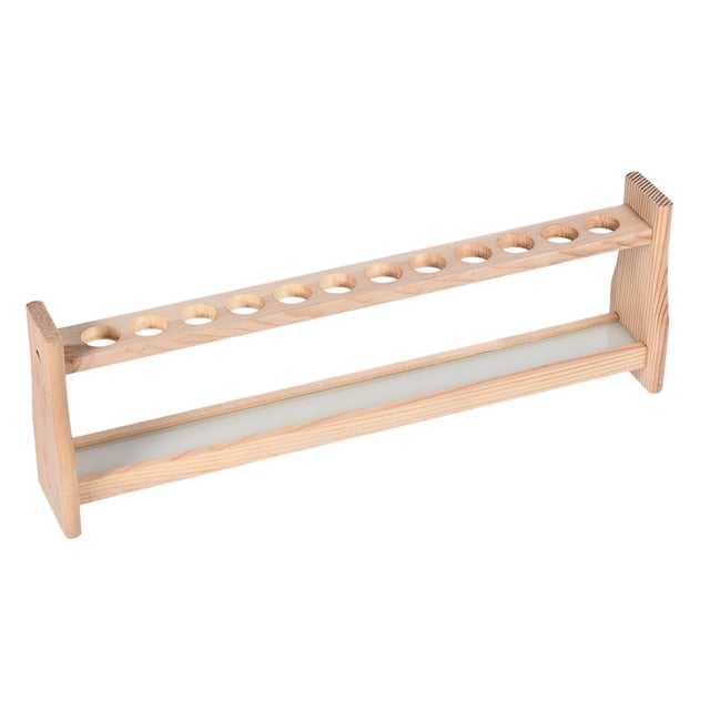 Soporte de tubos de ensayo de madera con 12 pozos para tubos de centrifugado de 25ml