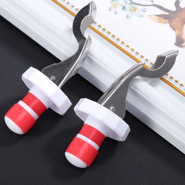RENACLIPY 2Ud Tapones De Vino De Acero Inoxidable Y Silicona Reutilizables Con Integrado