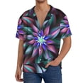 thumbnail image 3 of Xecao offers the Colored Abstract for Men's Casual Short-sleeved Shirt, a button-up collared shirt with a pocket, perfect for beach vacations and yacht travel in the Medium size., 3 of 7