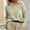 Beige, variant on Womens Winter Clothes, Classic Neck Long Sleeve Knitted Sweater in Winter Fleece